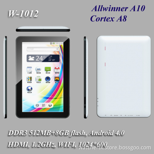 10 Inch Tablet PC with 1GB+8GB+512MB+Android 4.0